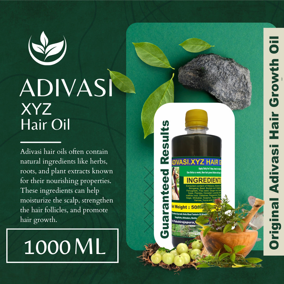 Original Adivasi Hair Growth Oil Ayurvedic Adivasi Herbal for Control Hairfall anti-dandruff | With Onion, Rosemary, Castor, Amla, Almond, Coconut, Brahmi & Bhringraj Oil | For Men & Women | 250 ML | 500ML | 1000ML